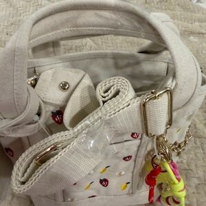 Madden Girl Cream Tote with Embroidered Accents